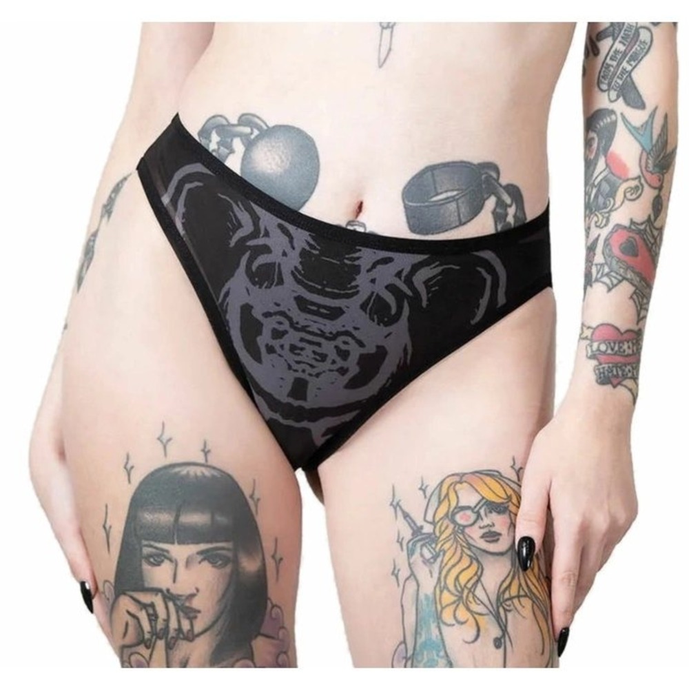 Killstar boneyard black mesh panty skeleton